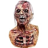 MOLEZU Scary Zombie Head Mask Vampire Mask for Adult Creepy Costume Horror Halloween Decoration Props, Latex Halloween Mask.