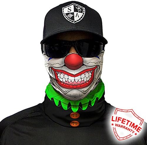 SA Company Trickster Clown Face Shield/Loop Scarf/Bandana/Balaclava. Multi-Functional Headwear/Scarf. SPF 40. Outdoor Activity Face Mask