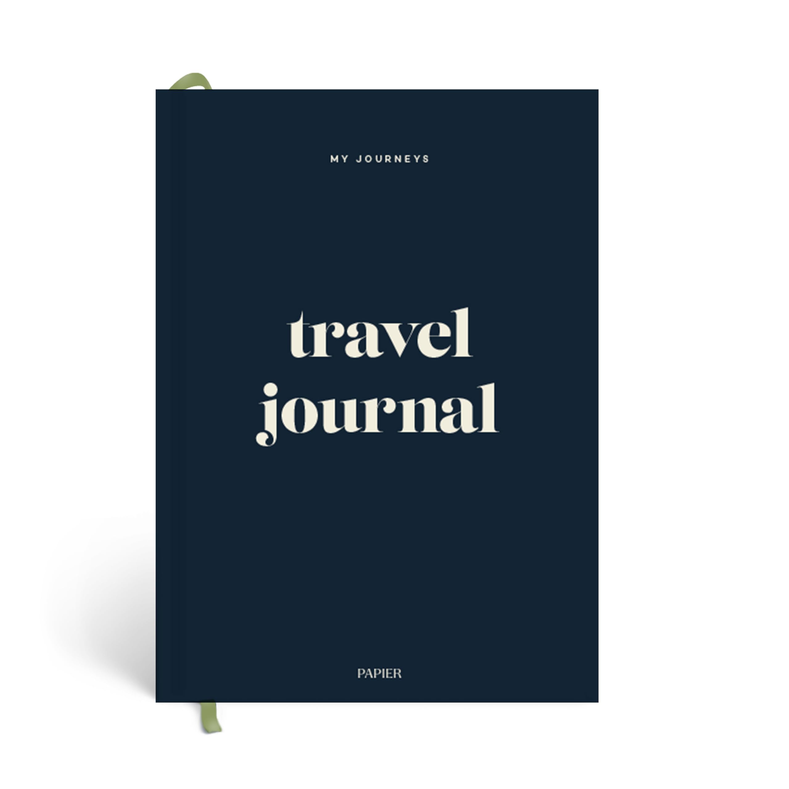 Papier A5 Hardback Travel Journal - Navy | Hardcover Vacation Trip Itinerary Planner & Memory Scrapbook | Vacation Budget Plan, To-Do Lists & Packing List Organizer | Travel Diary