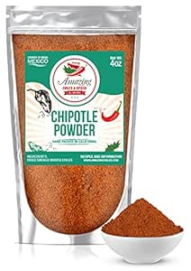 Chipotle Chili Powder Seasoning 4oz – Natural and Premium. Great For Meats, Grilling Rubs, Sauces, Salsa. Medium to High Heat - Sweet &amp; Smoky Flavor. By Amazing Chiles &amp; Spices.