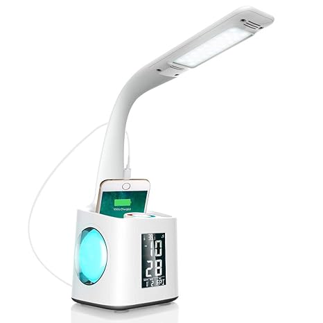 Wanjiaone 10W Dimmbar Led Schreibtischlampe, Augenschutz Stifthalter Tischleuchte mit Touchfeld für Nachtlicht und 3 Helligke