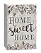 P. Graham Dunn Home Sweet Home Grey Floral White 5 x 3.5 Inch Solid Pine Wood Barnhouse Block Sign