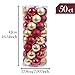 Valery Madelyn 50ct 60mm Traditional Red and Gold Christmas Ball Ornaments, Shatterproof Christmas Tree Ornaments for Xmas Decoration