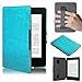 TuoP@Ultra Slim Leather Case / Cover for New Amazon Kindle Paperwhite / Kindle Paperwhite 3G with Elastic Hand Strap, Magnetic Auto Sleep Wake Function, Includes Screen Protector (Sky Blue)