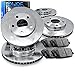 R1 Concepts Front and Rear Brakes and Rotors| Hardware Included| Front and Rear Ceramic Brake Pads and Rotors Kit| Fits 2011-2016 Hyundai Elantra