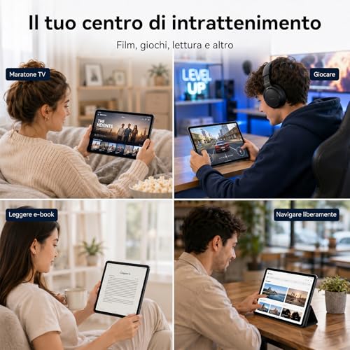 TABWEE Tablet with Keyboard and Stylus 18GB + 128GB (2TB TF) | Ideal for school and study, Android 15 tablet 10 inches, 6000 mAh, Gemini AI, 5G WiFi, GPS (4 year warranty)