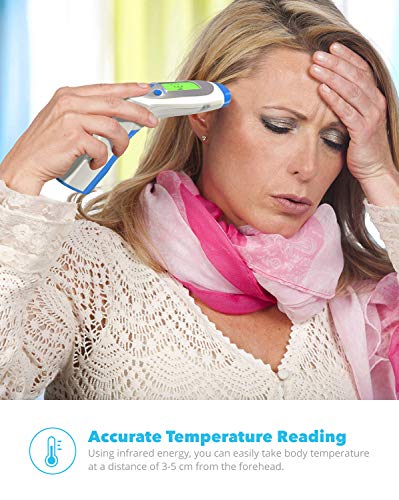 Equinox Digital Thermometer Non Contact Infrared Forehead - 3-Modes Body/Surface/Room Temperature Reading Device - Baby Thermometer - LCD Display Infrared Thermometer - CE Approved