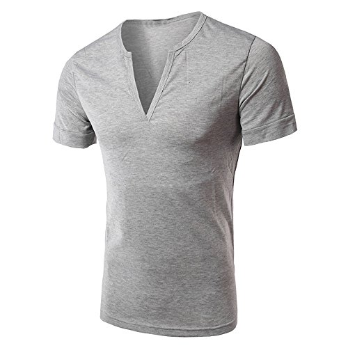 EOWEO celebration Mens Tee Shirt Solid Slim Fit V Neck T-Shirt Casual Short Sleeve Tops