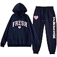 ZOMTOON Sturniolo Triplets Merch Fresh Love Unisex Suit Women Men Pullover Big Size Two Piece Long Pants Set (Navy Blue,Women-S)