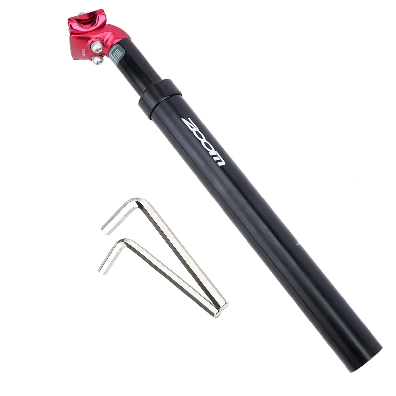 Yongness Spring Seat Post, Aluminium Spring Seat Post, Length 350 mm, Diameter 31.6 mm Bicycle Seat Post with Suspension, Suitable for E-Bike, Mountain Bike, Downhill, City Bike (Red)