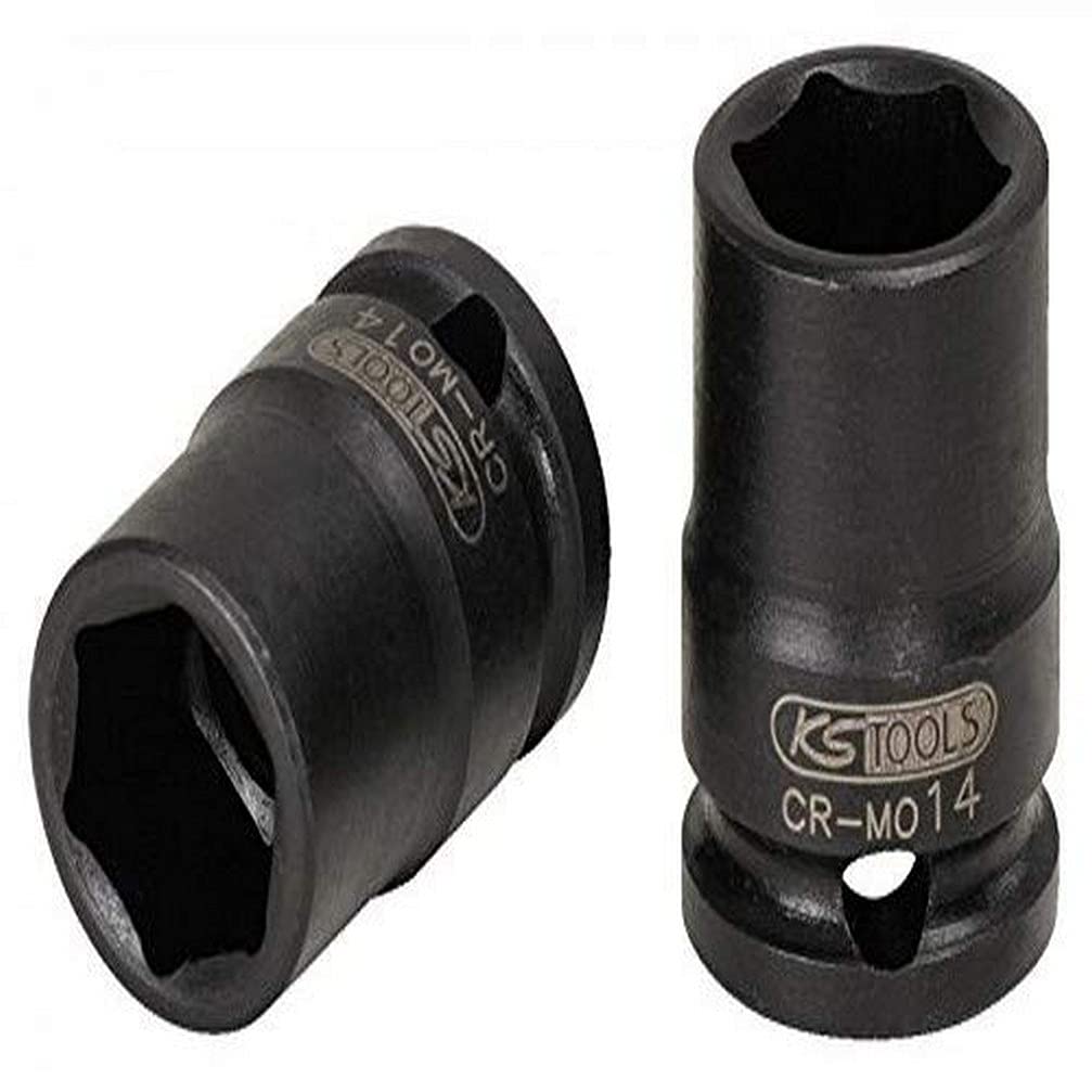 KS Tools 515.1508 3/8 Inch Hexagonal Impact Socket, Short, 8 mm