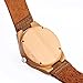 Wooden Watch, Women's Quartz Watch Bamboo Case with Brown Cowhide Leather Strap