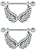 Nipple Shield Rings Barbell Barbells Angel Wings Sold as a Pair 14 Gauge