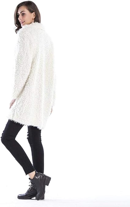 Kaimu Women Fuzzy Fleece Jacket Open Front Cardigan Warm Winter Coat Outwear