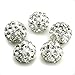 Charisma 20pcs 10mm Crystal Rhinestone Round Disco Ball Pave Beads Charms for Jewelry Makings DIY, Clear White