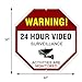 ATBAY Video Surveillance Sign Aluminum Waterproof Indoor Outdoor 24 Hours Security Alert Signs 12