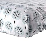 Luvable Friends Woven Crib Sheet, Blue Tree