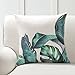 Phantoscope Set of 4 Tropical Palm Leaves Plant Printed Throw Pillow Case Cushion Cover, Dark Green, 18 x 18 inches, 45 x 45 cm