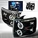 Spec-D Tuning 2007-2011 Chevy Silverado Halo Led Projector Headlights Black