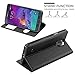 Cadorabo Book Case Compatible with Samsung Galaxy Note 4 in Comet Black - with Magnetic Closure, 2 Viewing Windows and Stand Function - Wallet Etui Cover Pouch PU Leather Flip