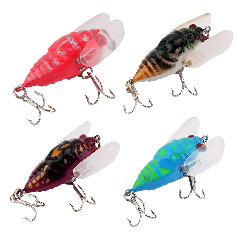 Alomejor Artificial Fishing Lure Mini Insect Cicada Shapr Lures Bass Freshwater Bait fishing lures for Freshwater Fishing, Random Color