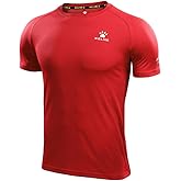 KELME Men's Thermal Compression Shirts, Short Sleeve Base Layer, Active Soccer Football Undershirt