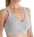 Fruit of the Loom Women's Front Close Builtup Sports Bra, Heather Grey, 34