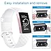 Vancle Bands Compatible with Fitbit Charge 3 Bands for Women Men, Sport Accessory Replacement Charge 3 Wristband Small Large for Fitbit Charge 3 SE and Fitbit Charge 3 (White, Small)