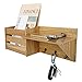 ChasBete Rustic Key Holder for Wall Decorative, Mail Organizer Wall Mount Entryway Shelf with Hooks Wood Hanging Shelves, Dark Brown