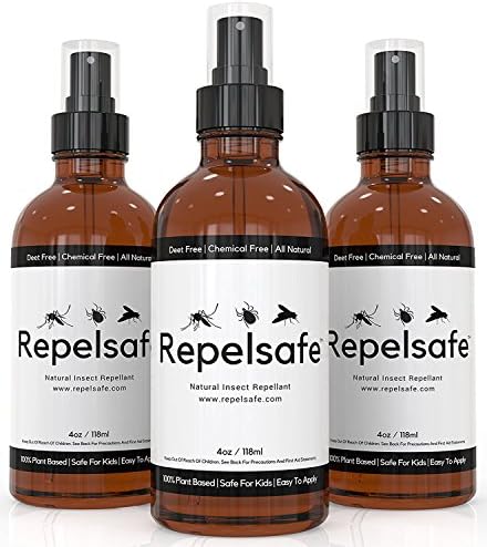 Natural Bug Spray Repellent By RepelSafe - Tick repellent for humans - Bug Repellent Spray For Ticks, Mosquitoes, Fleas, Flies, Gnats, And Many Other Insects. Bug Spray For Kids - Travel Size (2, 4oz)