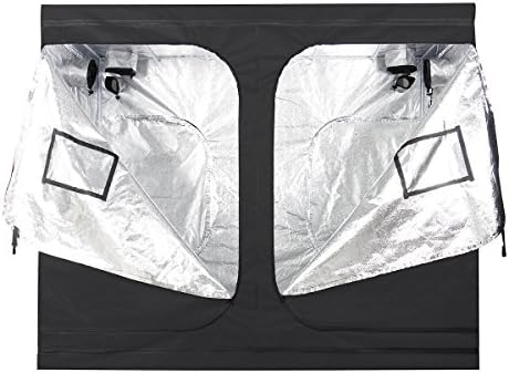 IDAODAN 4'x8' Mylar Hydroponic Grow Tent with Metal Push-Lock Corners, 96"x48"x80" Obeservation Window and Floor Tray for Indoor Plant Growing