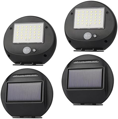 Sensor Solar Lights Outdoor, 30 LED Super Powered Security Light with Motion Sensor, 120 Degree Wide Angle Sensor, Garden Wall Lights for Fence, Patio, Deck, Yard, Driveway, Walkway Lighting, 4 Pack