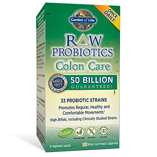 Garden of Life Whole Food Probiotic and Colon Health Supplement - Raw Probiotics Colon Care Dietary Supplement, 30 Vegetarian Capsules