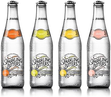 Sparkling Bitters Water, Variety Pack, 12 oz glass-bottle (Pack of 4)