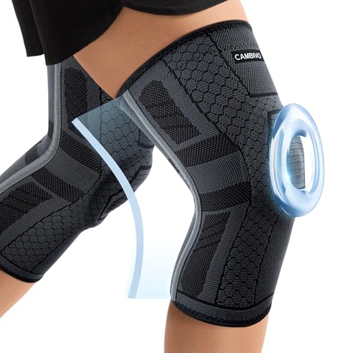 CAMBIVO Kniebandage Männer Damen 2X, Bandage Knie mit PMMA-Seitenstabilisatoren und Patella Pad, Knee Support für Training, Laufen, Sport und Alltag