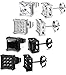 FIBO STEEL 4 Pairs Stainless Steel Stud Earrings for Men Women Ear Piercing CZ Inalid,8MM