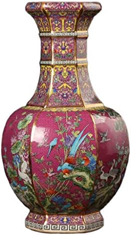SEEKSUNG Ceramic vase, vase Antique Gold Enamel Pastel Six Flower Collection Craft Jingdezhen Ceramics Decoration -2