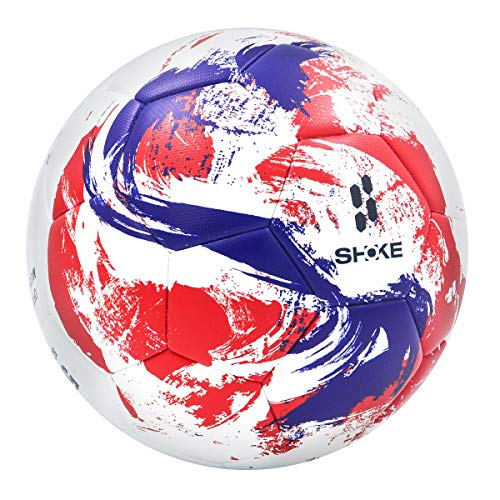 SHOKE Soccer Ball Size 5 Thermal-Bonding Hold Air Water-Resistant, Official Match Soccer Balls for Training Outdoor Sports Rebound Height 51.18-53.15 inch with Pump and Mesh Bag