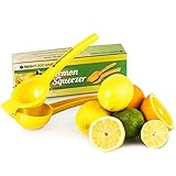 Fresh Food Ware Premium Lemon Squeezer - Manual Citrus Juicer Press - Squeeze Lemon Lime Orange and Extract All Fruit Juice - Easily Clean Aluminum Metal for Heavy Duty Handheld Use - Dishwasher Safe