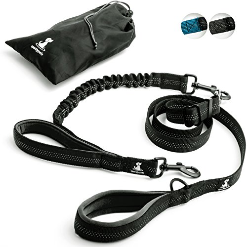 SparklyPets FLASH SALE | Adjustable Leash and 3 in 1 Shock-Absorbing Bungee Extension Set – Heavy Duty Dog Leash for Medium and Large Breeds Made from Durable Nylon – Reduces Pulling Shocks - Black - Thumbnail 7