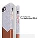 Lopie [Sea Island Cotton Series] iPhone 7 Plus/iPhone 8 Plus Case with Card Holder, Fabric Slim Back Cover with Leather Card Slot Design, Light Brown