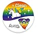 Dishwasher Emoji Magnet Clean Dirty 3 inch White Round Magnet - Cute Unicorn & Funny Rainbow Poop Face Emojis - Kitchen Magnet for Home Decor, Gift for Men & Women, or Party Favors, Made in USA