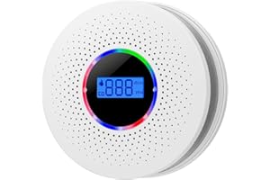 AOTIQUAL Smoke and Carbon Monoxide Detector, Carbon Monoxide Detectors with LCD Display and Sound Warning for Home, Garage (1 Pack)