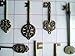 Vintage Skeleton Keys Charm Set in Antique Bronze Pack of 18 Keys, 18 Different Style, No Repeat (Bronze)