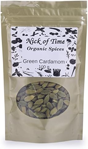 Nick Of Time Indian Spice | Green Cardamom Whole | Sabut Chhoti Hari Elaichi from Rajasthan (100g | 3.52 oz)