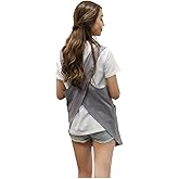 Shortened Design Apron, Japanese Style Soft Cotton Linen Apron with Two Side Pockets, X Cross Halter Aprons, Kitchen Cooking Clothes Gift for Women DIY Project, Crafting, Cooking, Baking(Light Gray)