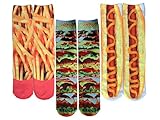 SherryDC Men's Novelty Funny Crazy Graphic Photo 3D Print Casual Long Crew Tube Socks,One Size,3-pack(135)