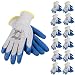 JORESTECH Safety Work Gloves Grey Knitted Cotton with Blue Latex Crinkle Coating Pack of 12 GD-07 (Size 10-XL)