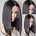 Lovestory Bob Wigs For Women Heat Resistant Short Straight Synthetic Lace Front Wig With Natural Hairline 180 Density 14-16 inch