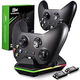 Xbox One Controller Charger, CVIDA Dual Xbox One/One S/One Elite Charging Station with 2 x 800mAh Rechargeable Battery Packs for Two Wireless Controllers Charge Kit- Black